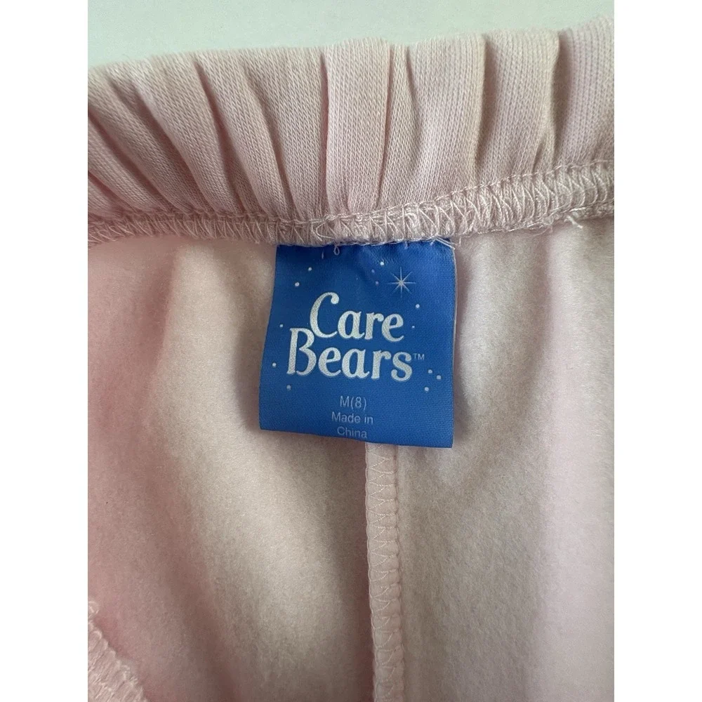 Care Bears Girls Sweatpants Pink Fleece Care Bears Graphic Pull On Size M(8) NWT